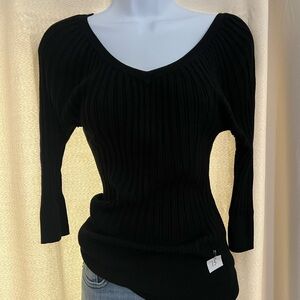 White House Black Market Black V-Neck Sweater
